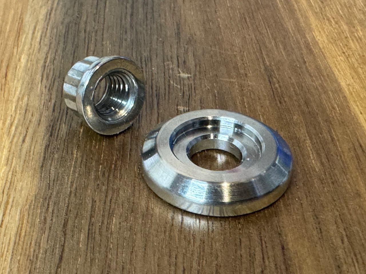 EXTSW BEVELED .323" ID x .938” OD x .188" Thick 316 Stainless washer, Fits 8 mm ARP Nut 400-8310