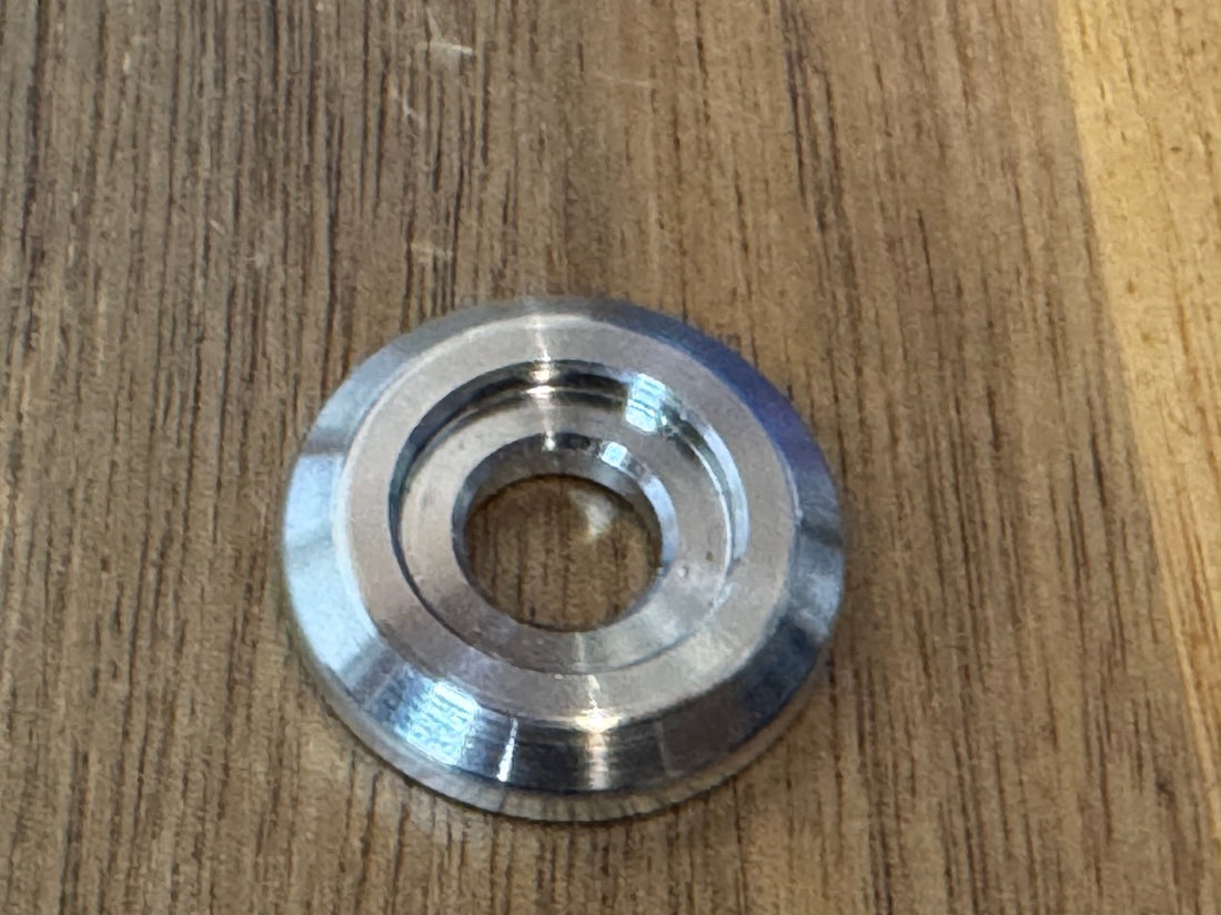 EXTSW BEVELED .323" ID x .938” OD x .188" Thick 316 Stainless washer, Fits 8 mm ARP Nut 400-8310