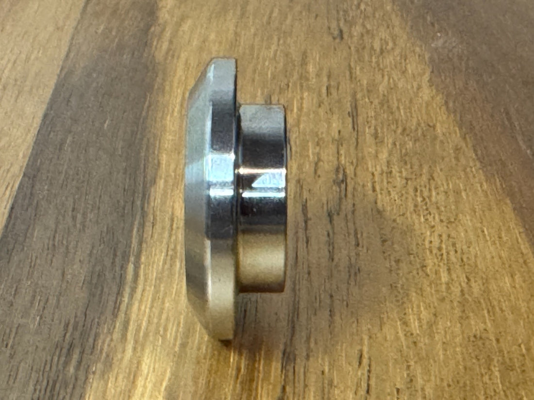 EXTSW  .634” ID x 1.490" OD x 1/2” thick -Stepped 1/4 x 1" - Beveled 316 Stainless Washers