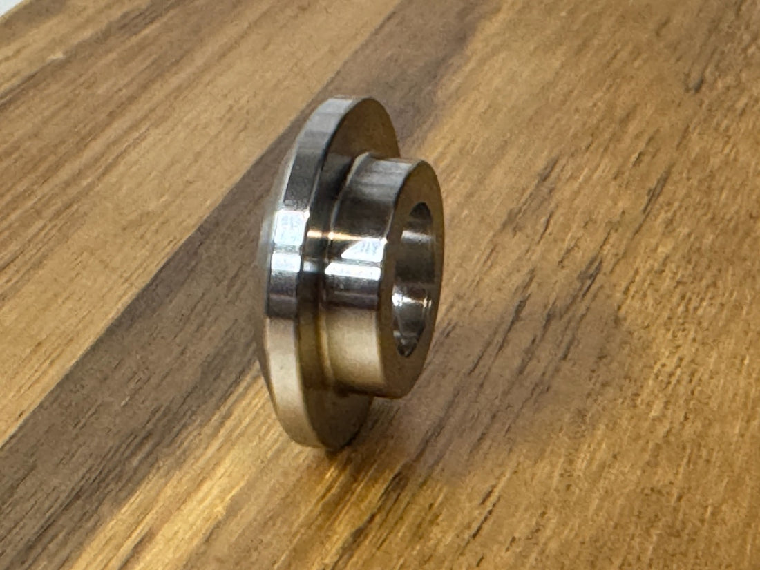 EXTSW  .634” ID x 1.490" OD x 1/2” thick -Stepped 1/4 x 1" - Beveled 316 Stainless Washers