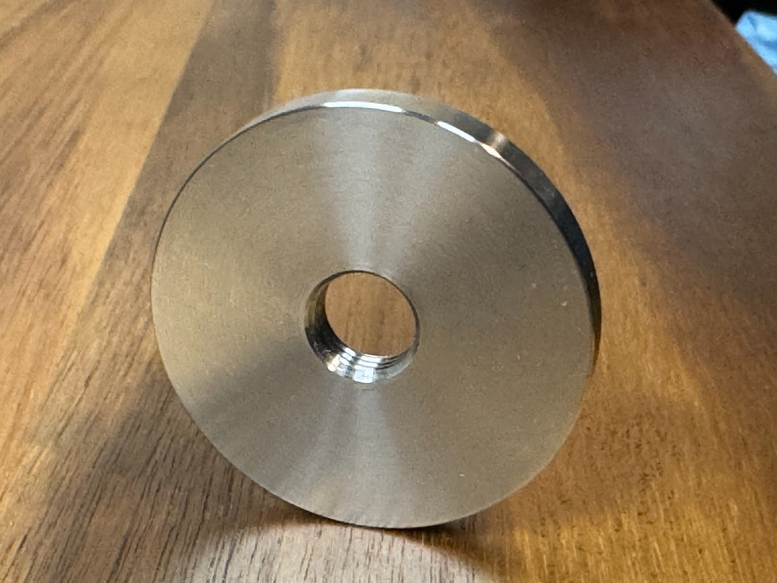 EXTSW 1/2 -20 Tapped / threaded ID x ( 2" / 1.990")” OD x 1/4" Thick 316 alloy stainless spacer, boss