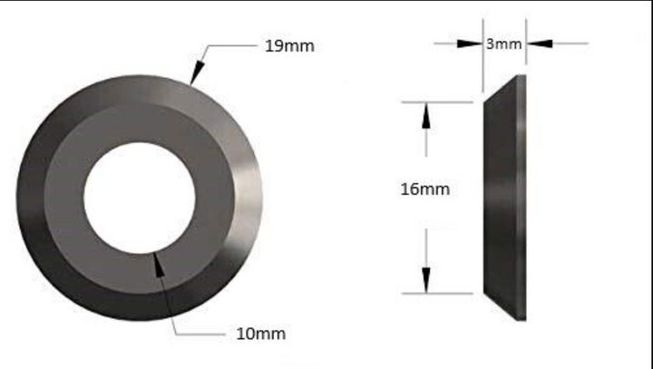 EXTSW BEVELED 10.16 mm ID x 19 mm OD x 3 mm Thick 316 Stainless Washer