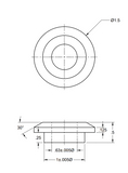 10 pc. Custom EXTSW  .634” ID x 1.490" OD x 1/2” thick -Stepped 1/4 x 1" - Beveled 316 Stainless Washers