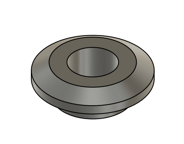 10 pc. Custom EXTSW  .634” ID x 1.490" OD x 1/2” thick -Stepped 1/4 x 1" - Beveled 316 Stainless Washers