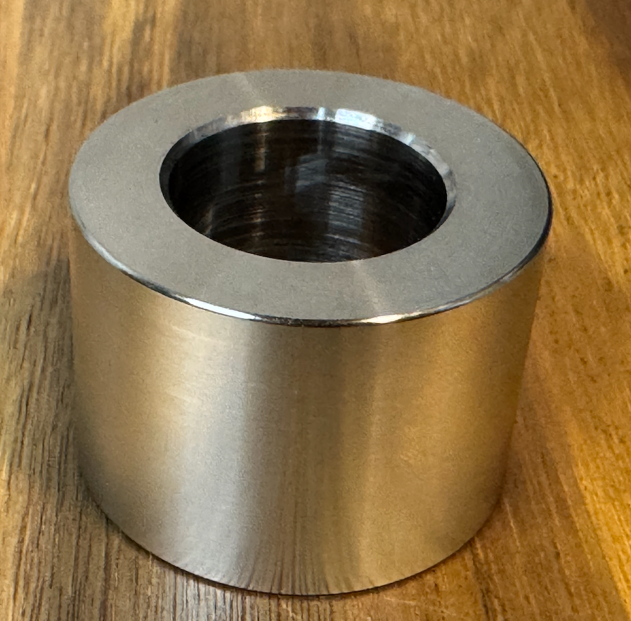 EXTSW 1.007" ID x 1.740"  OD x 1 1/4" Thick 304 Stainless Spacer
