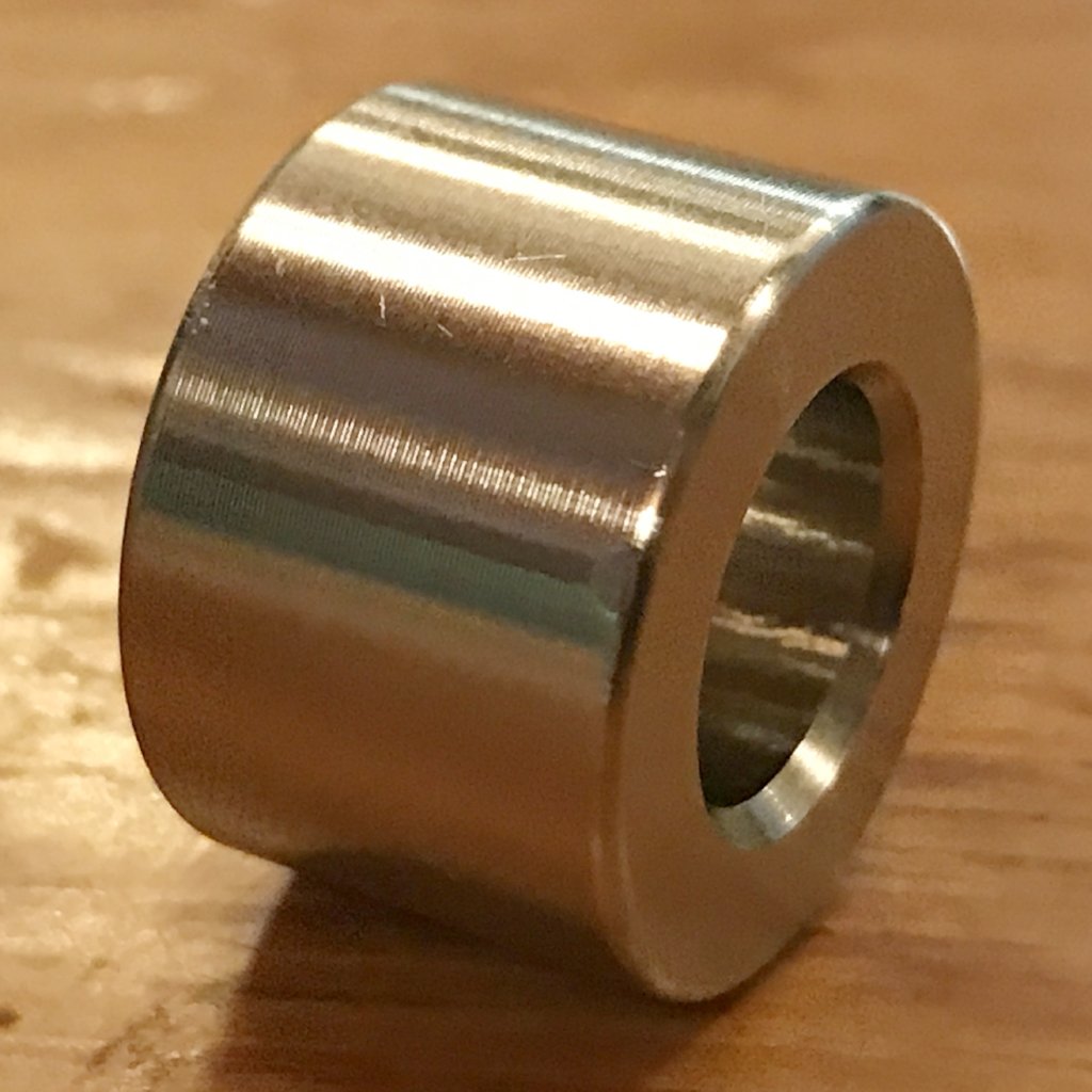 EXTSW .383” ID x .740" OD x 1/2” Thick 316 Stainless Spacer
