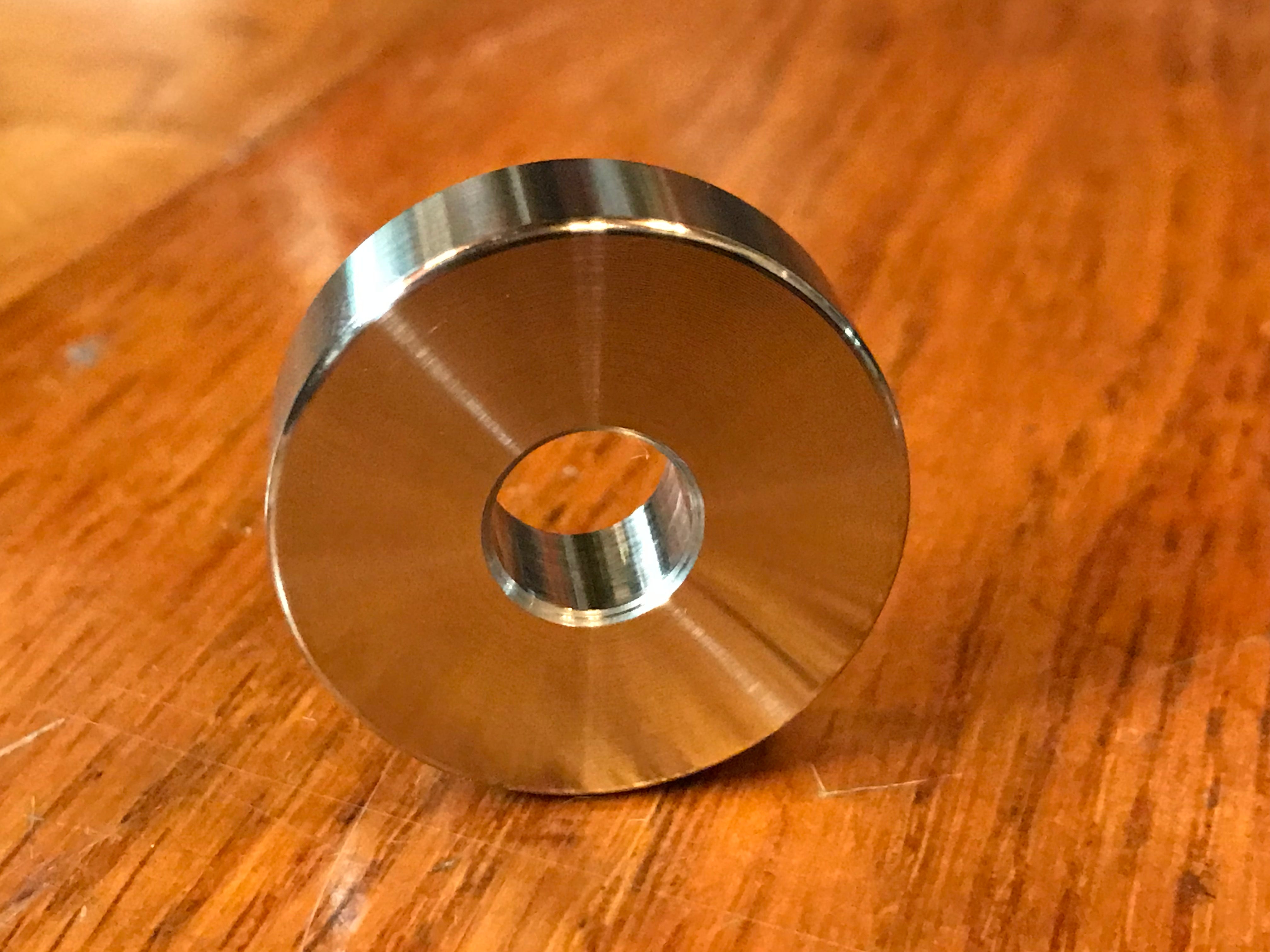 EXTSW .383” ID x  1.240" OD x 1/2" Thick 316 Stainless Spacer