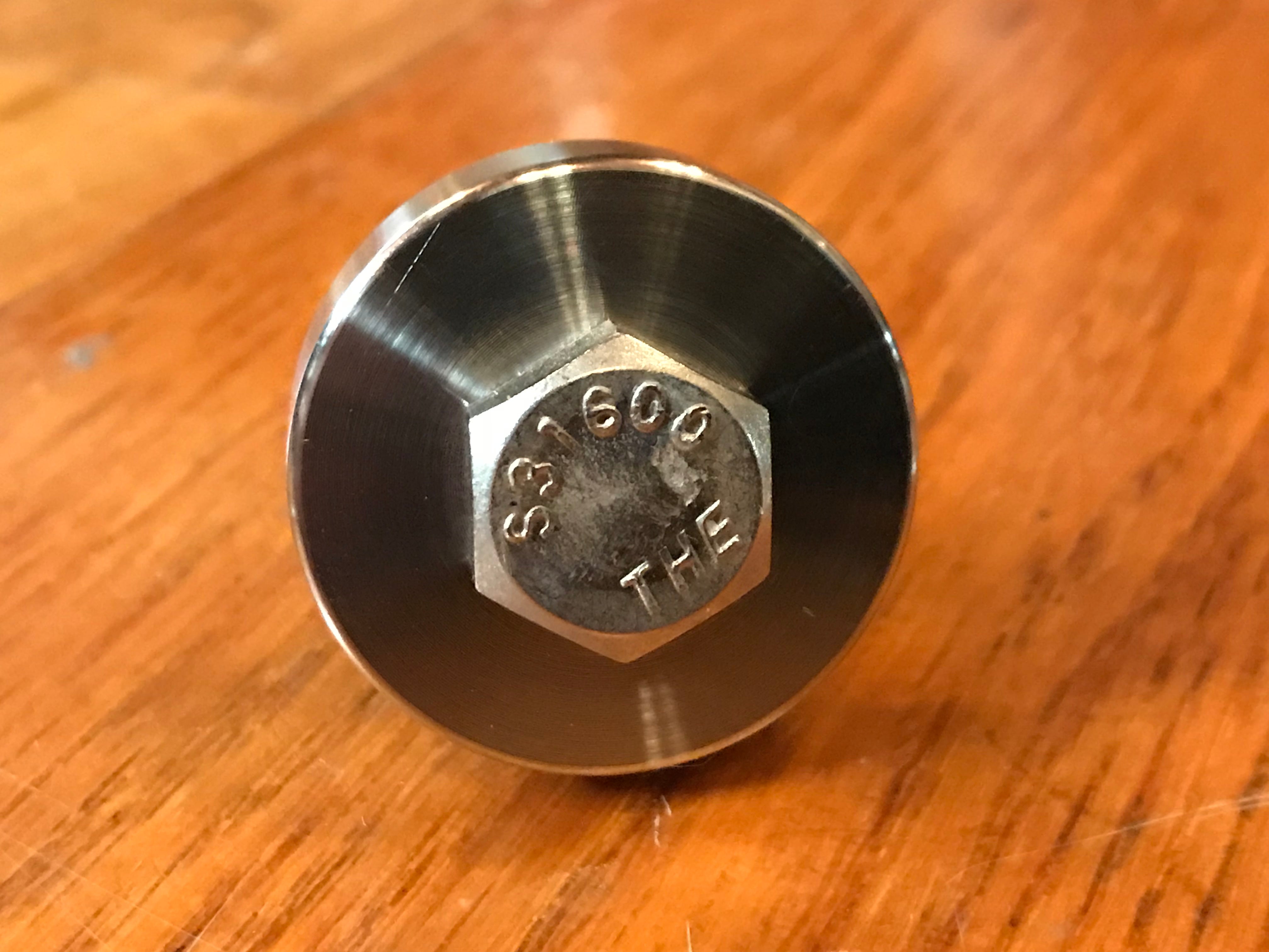 EXTSW .383” ID x 1.240" OD x 3/8" Thick 316 Stainless Spacer