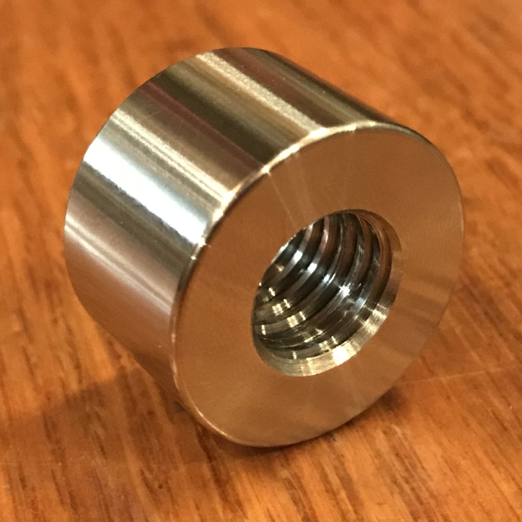 EXTSW 1/2-13 Tapped / Threaded ID x 1" OD x 5/8" Thick 304 Stainless Spacer