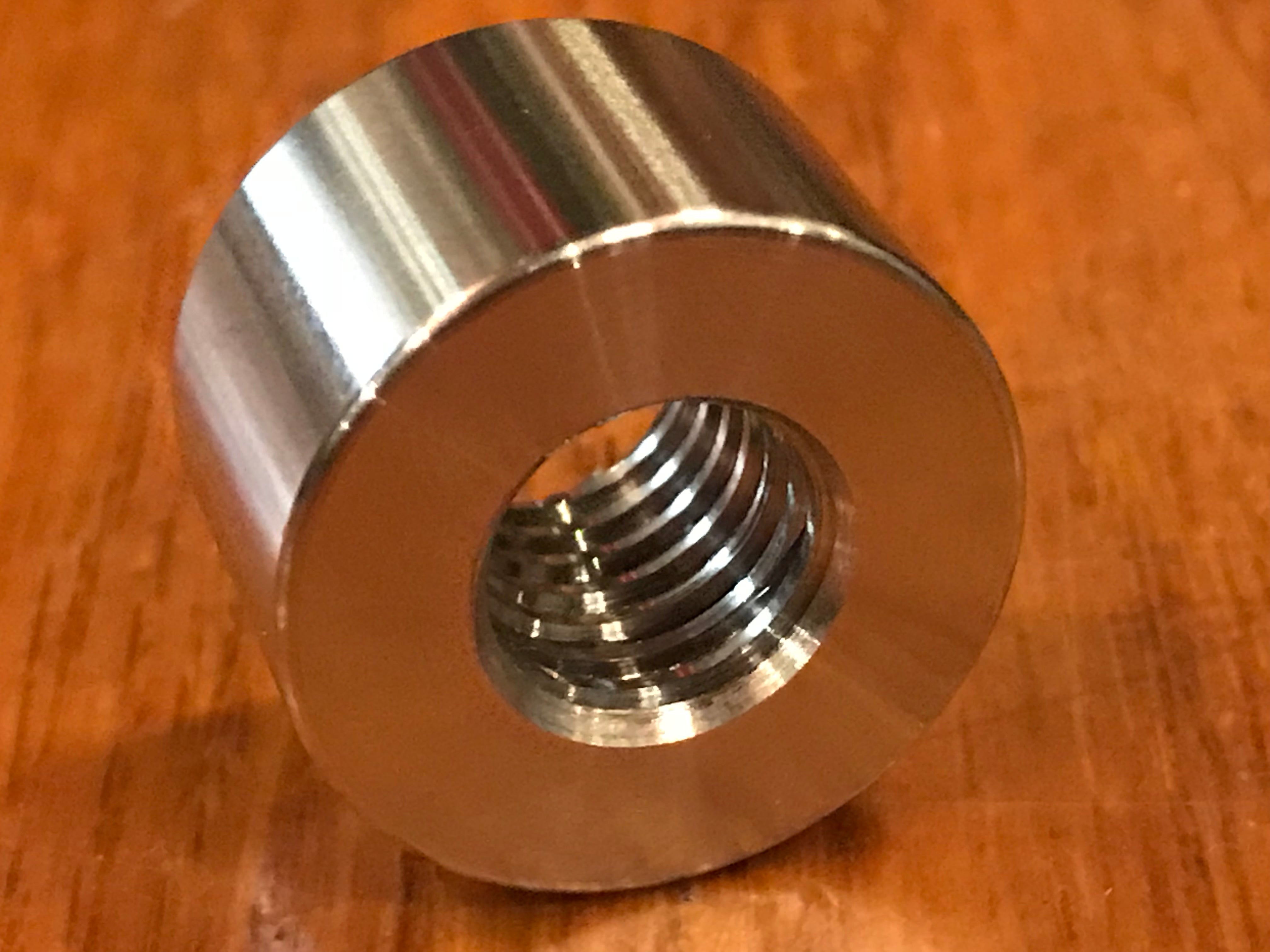 EXTSW 1/2-13 Tapped / Threaded ID x 1" OD x 5/8" Thick 304 Stainless Spacer