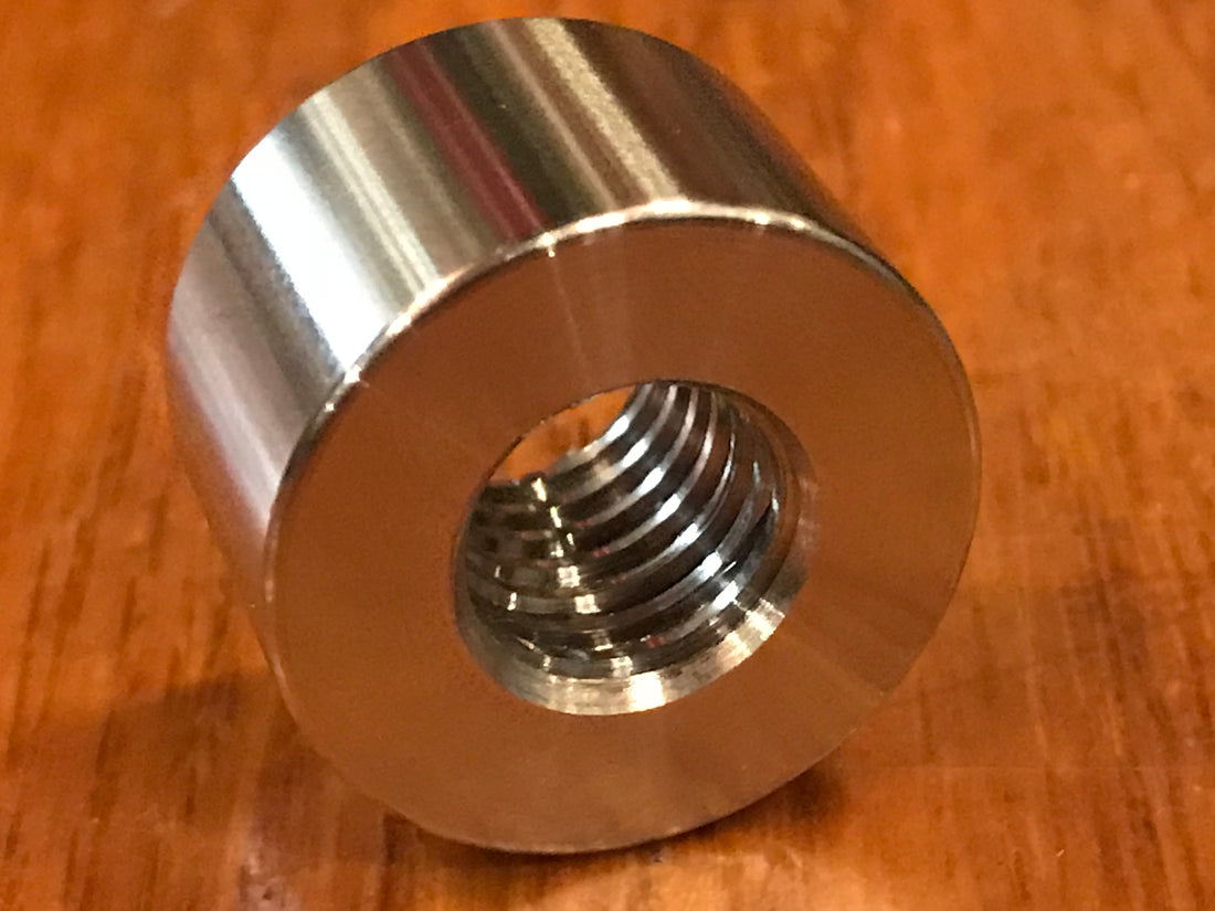 EXTSW 1/2-13 Tapped / Threaded ID x 1" OD x 5/8" Thick 304 Stainless Spacer