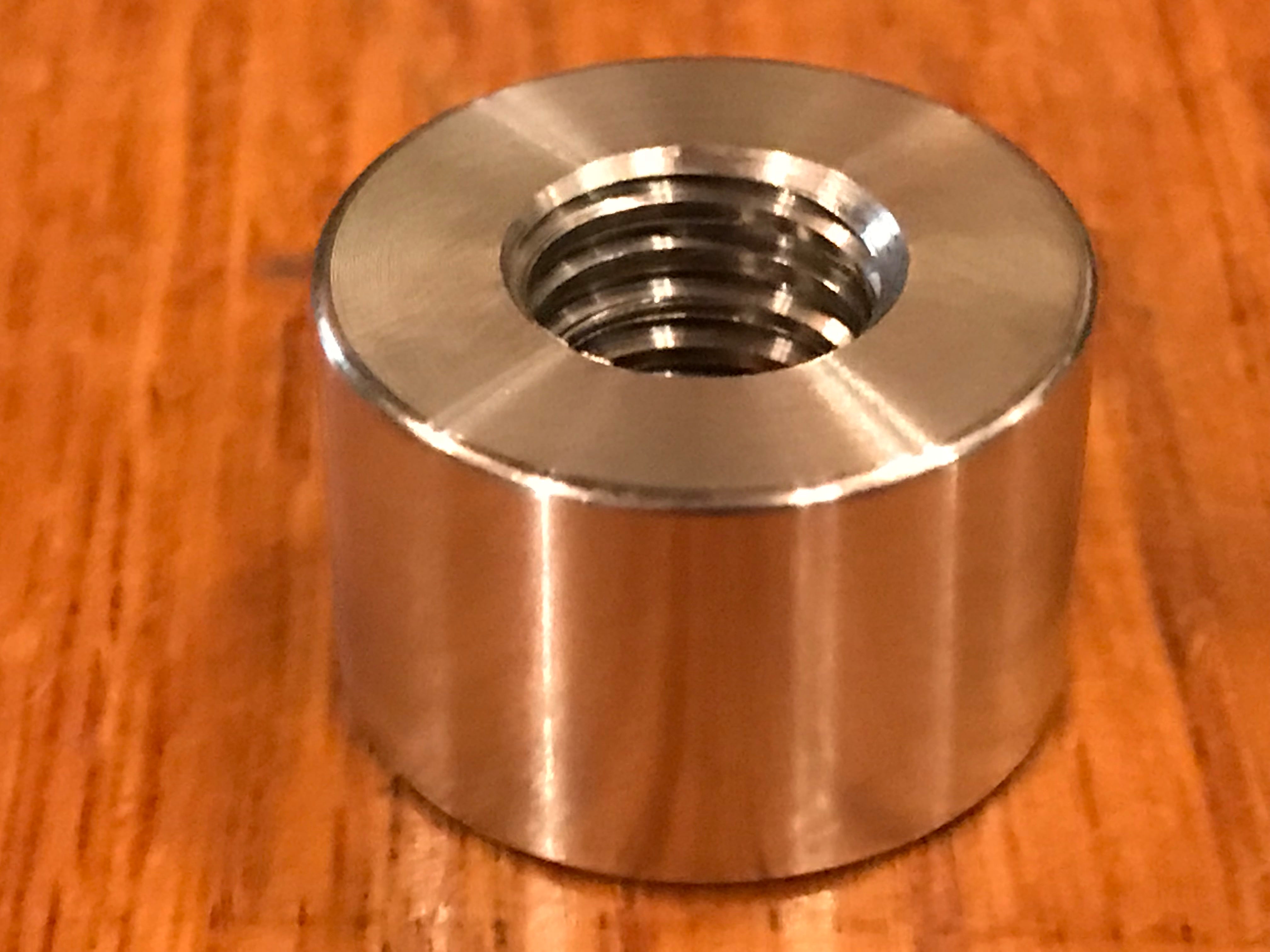 EXTSW 1/2-13 Tapped / Threaded ID x 1" OD x 5/8" Thick 304 Stainless Spacer