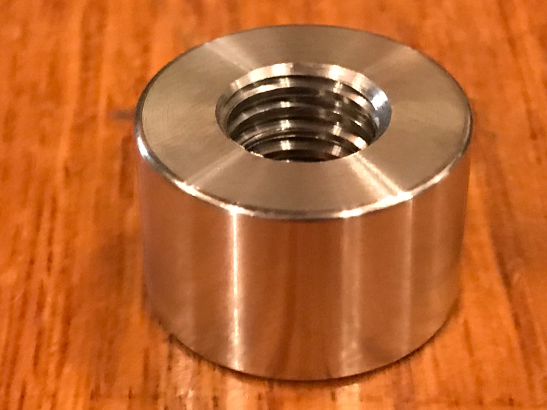 EXTSW 1/2-13 Tapped / Threaded ID x 1" OD x 5/8" Thick 304 Stainless Spacer