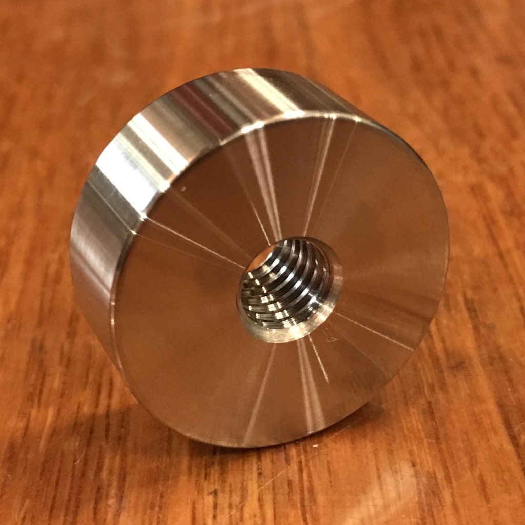 EXTSW 5/16-18 tapped / threaded ID x 3/4" OD x 1/4" Thick 304 SS Boss