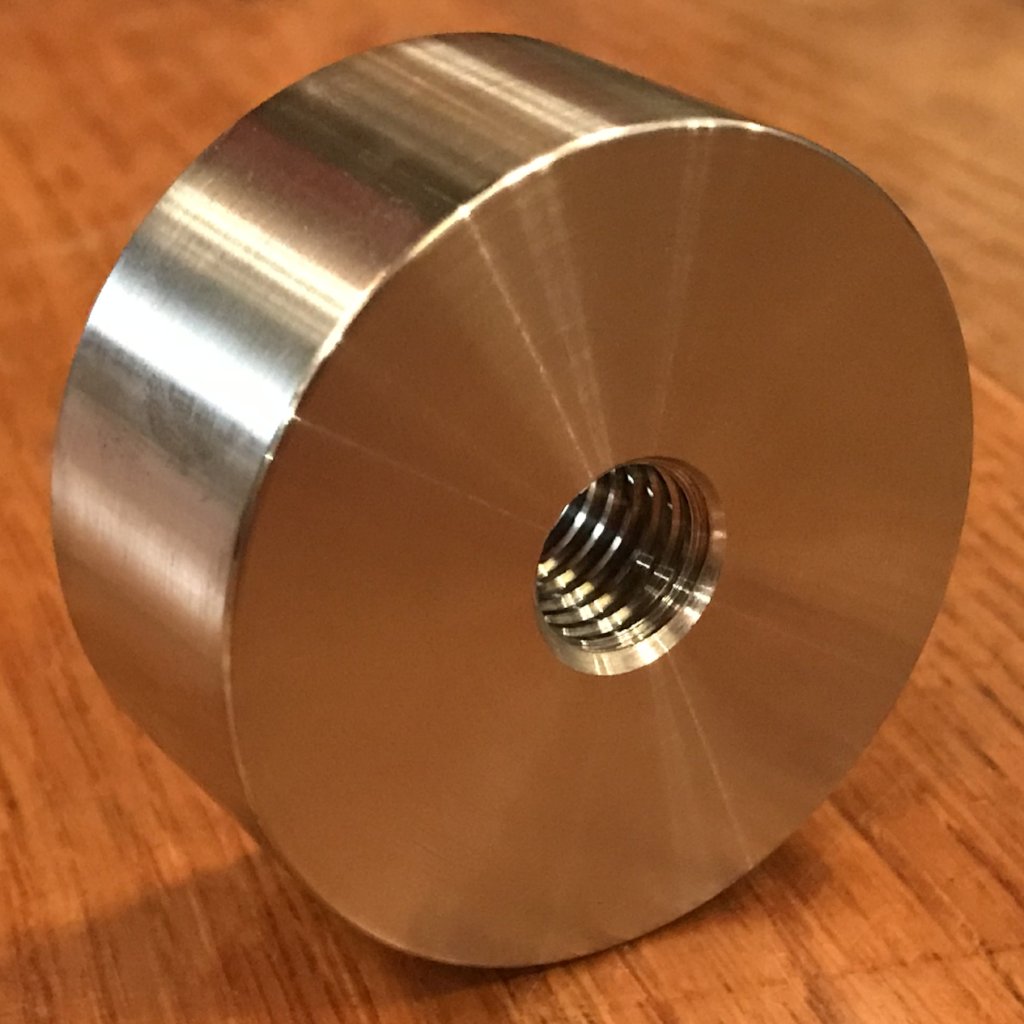 EXTSW 1/2-13 Tapped / Threaded ID x 1.990" OD x 7/8" Thick 304 Stainless Spacer / Boss
