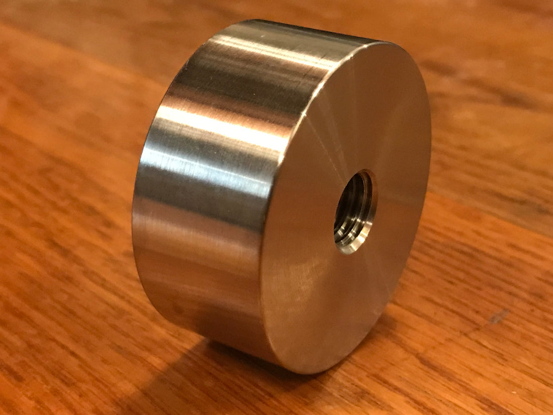 EXTSW 1/2-13 Tapped / Threaded ID x 2" OD x 7/8" Thick 304 Stainless Spacer / Boss